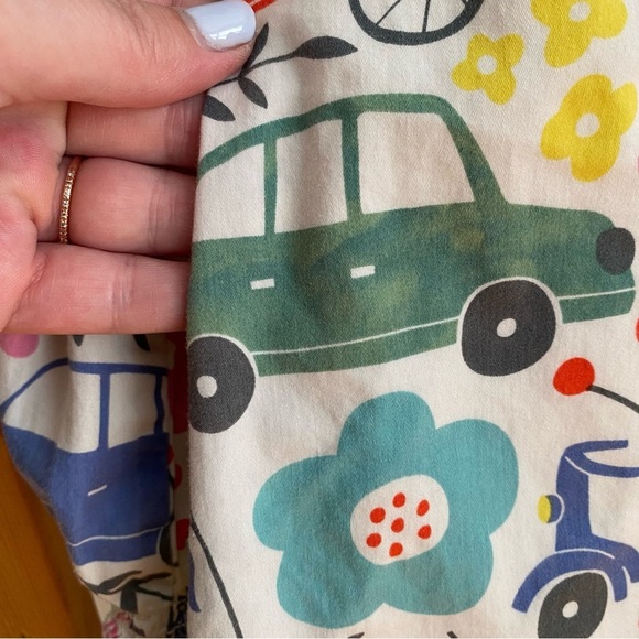 Mini Boden Colorful Vehicles Bikes Floral Print Long Sleeve Dress 9 - Picture 15 of 16